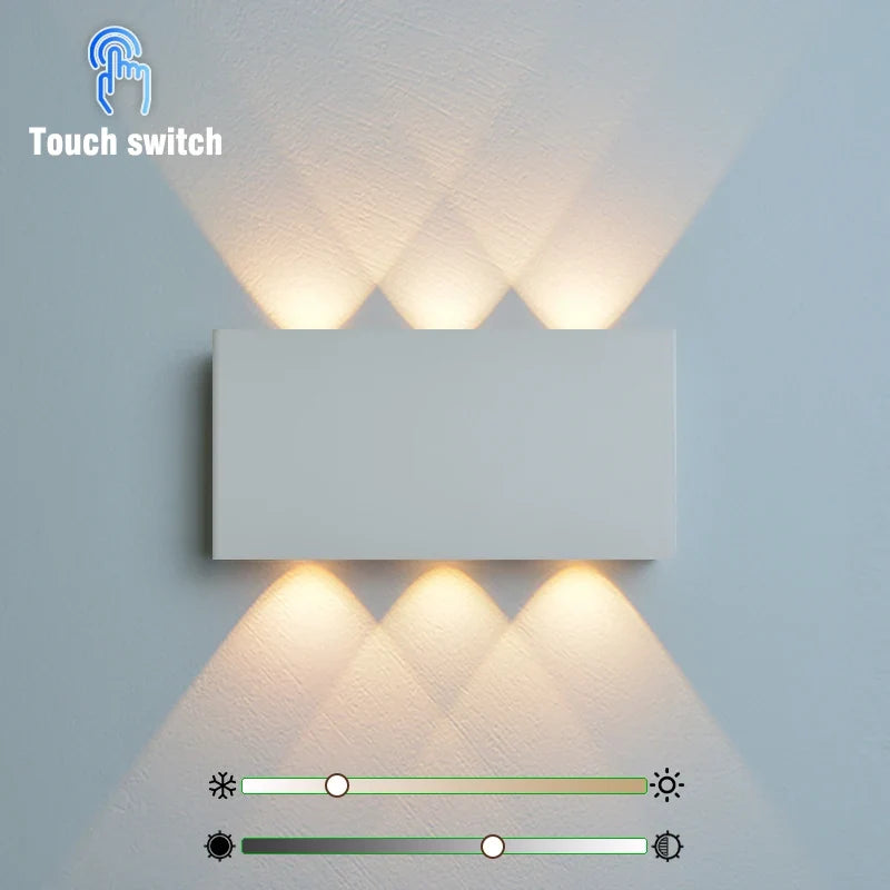 LumiBlock Rechargeable Wireless Wall Lamp – Magnetic or Adhesive No-Drill Sconce, 4000mAh, 3 Light Colors in Wood Grain
