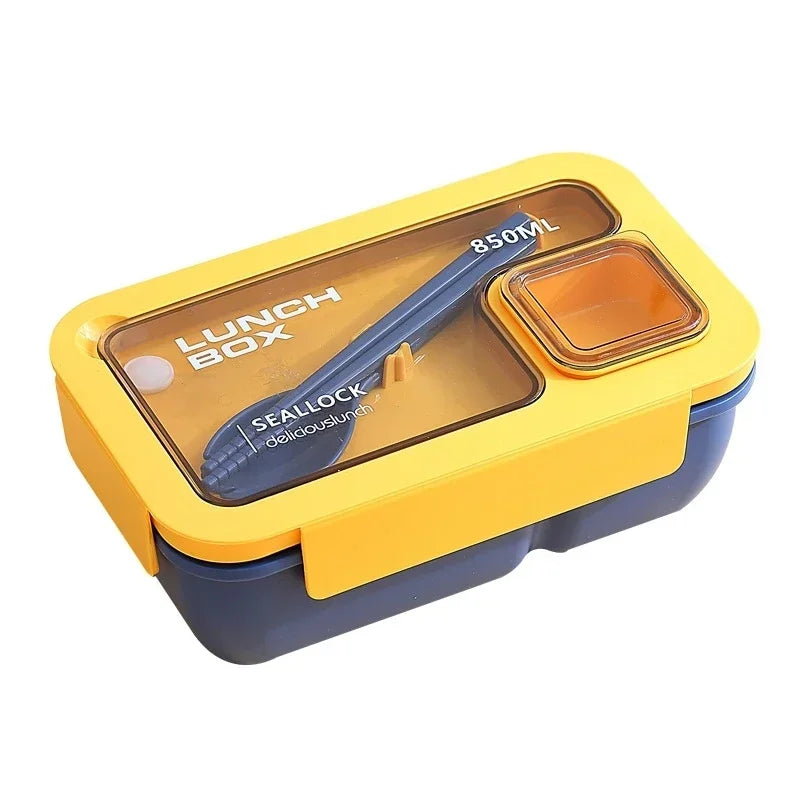 BentoGo Leak-Proof Bento Lunch Box with Cutlery – Microwave & Dishwasher Safe Food Container, 850 or 1100 ml, 4 Colors