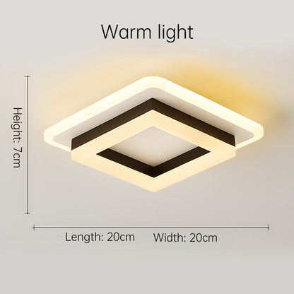 Modern Square LED Ceiling Light – 24W 1920 Lumen Slim Flush Mount Fixture in Black or Gold for Hallway, Bedroom & Kitchen