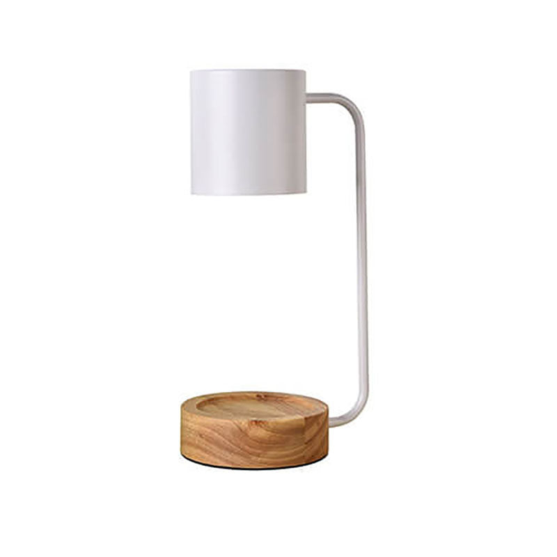 Japanese Minimalist Wood Table Lamp – Dimmable Bedside Lamp with Timer, Wood & Metal Design for Bedroom & Living Room
