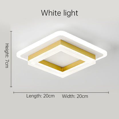 Modern Square LED Ceiling Light – 24W 1920 Lumen Slim Flush Mount Fixture in Black or Gold for Hallway, Bedroom & Kitchen