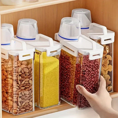 Airtight 2.5L Grain Storage Container – Rice, Cereal & Flour Dispenser with Measuring Cup, Moisture-Proof Pantry Organizer