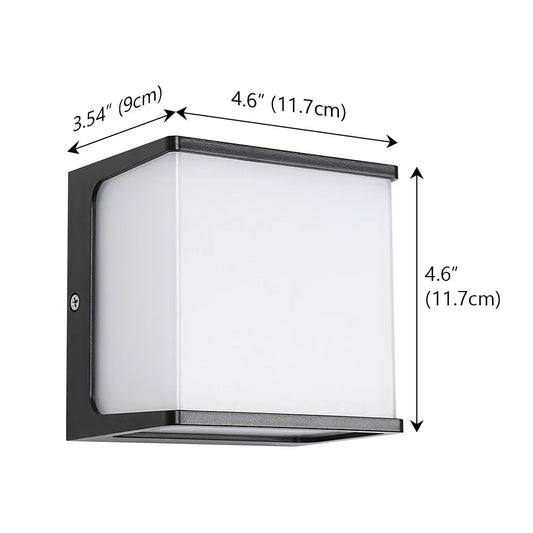 AeroCube Modern Outdoor Wall Light – IP65 Waterproof 8W LED Cube Sconce with Warm White Glow for Porch, Pathway & Patio