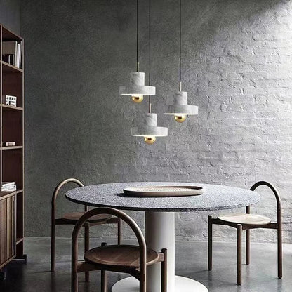 Natural Marble Stone Pendant Lamp – Postmodern Sculptural Hanging Light in Black, Dark Green or White Marble for Dining