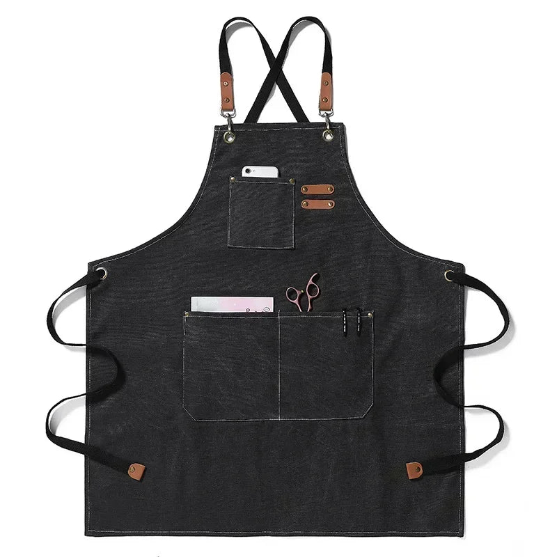 ProWear Premium Canvas Kitchen Apron – Heavy-Duty Unisex Chef, Barista & Workwear Utility Apron with Adjustable Straps