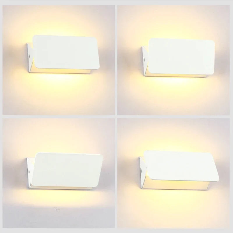 Modern Adjustable LED Swing Wall Lamp – Minimalist Aluminum Rectangular Wall Light, 5W to 16W, Warm or Cool White