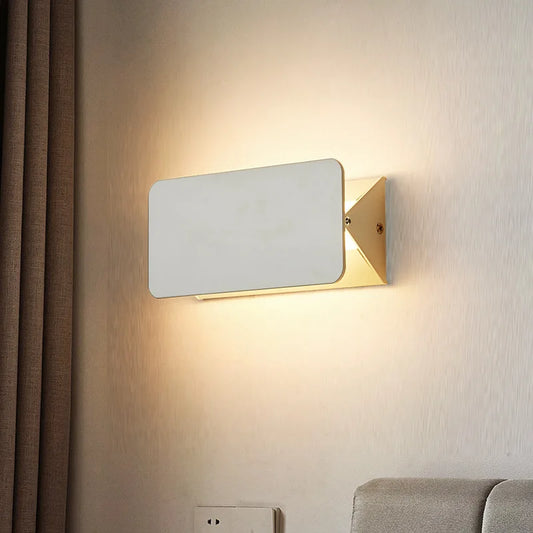 Modern Adjustable LED Swing Wall Lamp – Minimalist Aluminum Rectangular Wall Light, 5W to 16W, Warm or Cool White
