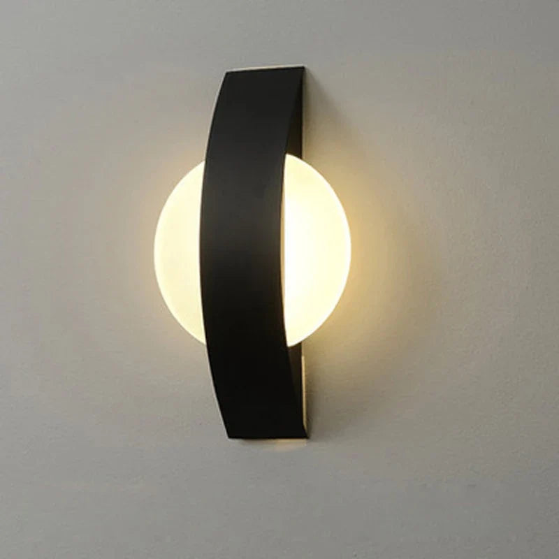 Modern Acrylic Sphere Wall Lamp – Minimalist Nordic Geometric Iron Panel LED Sconce, Round or Square, Warm or White Light