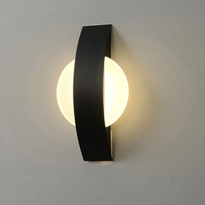 Modern Acrylic Sphere Wall Lamp – Minimalist Nordic Geometric Iron Panel LED Sconce, Round or Square, Warm or White Light