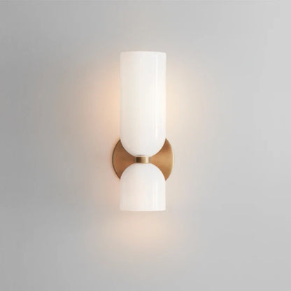 Nordic Smoked Glass Tube Wall Lamp – Modern Up & Down Cylinder Wall Sconce for Hallway, Bedroom & Living Room
