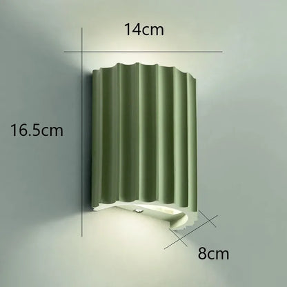Nordic Modern Resin Wall Lamp – Ribbed Up & Down Wall Sconce, Sculptural Indoor Wall Light for Bedroom & Living Room