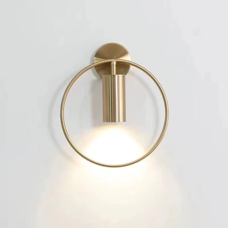 Halo Ring LED Wall Light – Minimalist Nordic Gold or Black Ring Sconce with 180° Rotation, Warm or Cool White for Bedroom