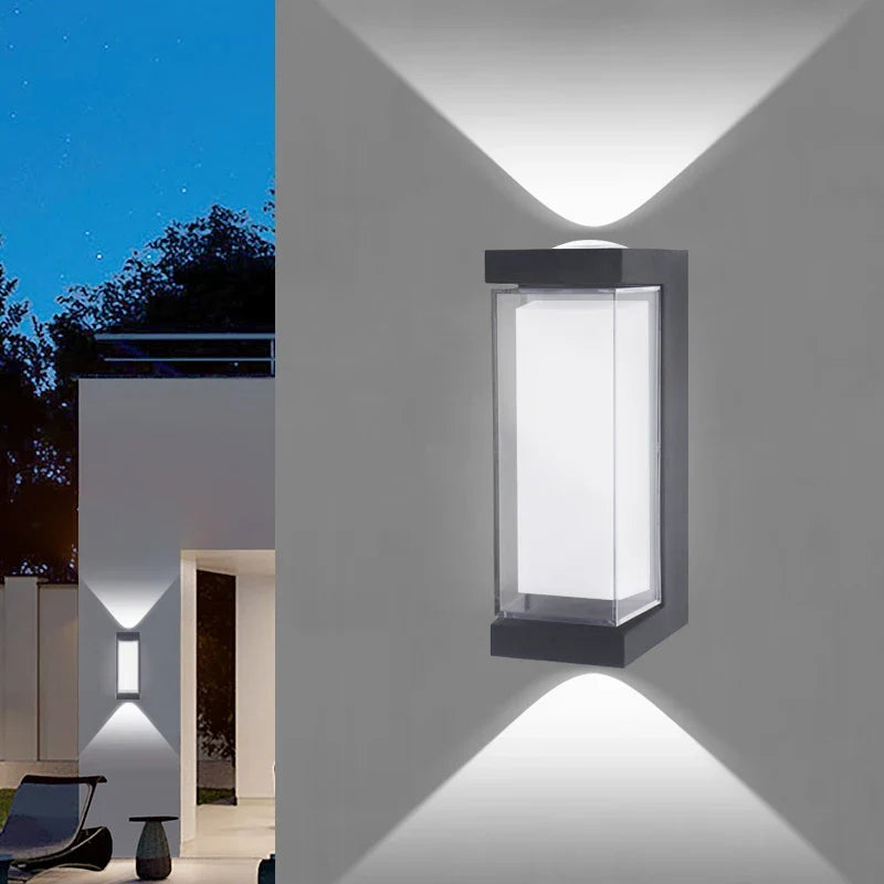 Modern Up & Down LED Wall Light – IP65 Waterproof Aluminum Indoor Outdoor Sconce, Square or Round, Warm or Cool White
