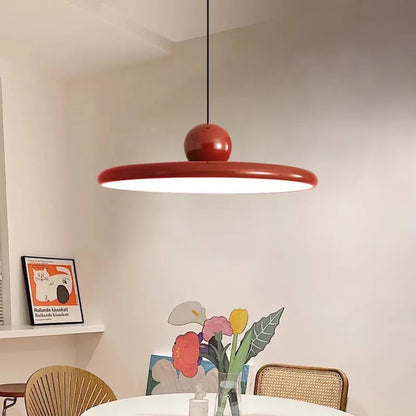 Nordic Flying Saucer LED Pendant Light – 56W Cream-Style Ceiling Lamp with Warm, Cool or Tri-Color Light, 30 or 40 cm