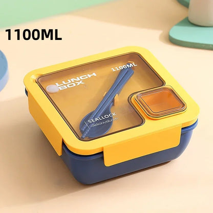 BentoGo Leak-Proof Bento Lunch Box with Cutlery – Microwave & Dishwasher Safe Food Container, 850 or 1100 ml, 4 Colors