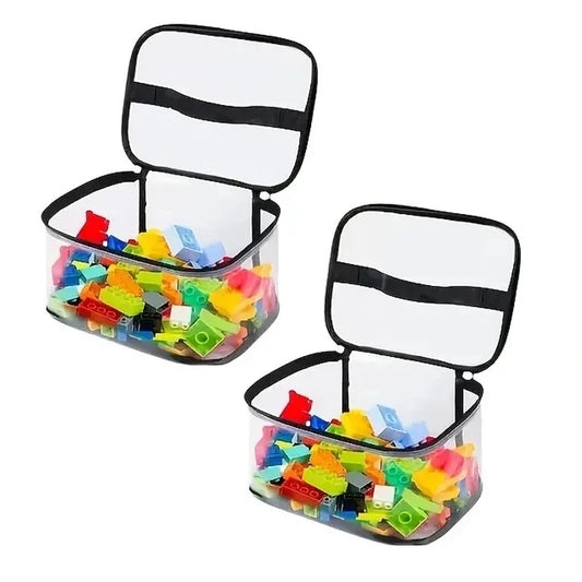 Transparent Mesh Toy Storage Bag – Large-Capacity Clear Organizer for Toys, Puzzles & Building Blocks, Set of 2 or 6
