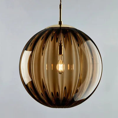 Modern Glass Ball Pendant Light – Nordic Colored Glass Globe Hanging Lamp for Kitchen Island, Dining Room & Bedroom