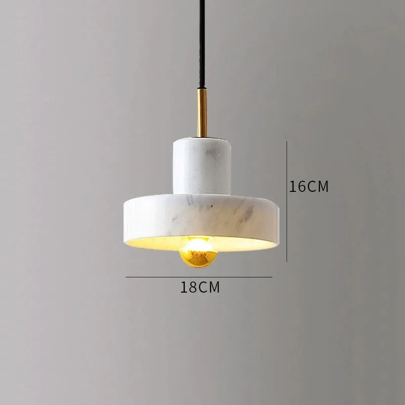 Natural Marble Stone Pendant Lamp – Postmodern Sculptural Hanging Light in Black, Dark Green or White Marble for Dining