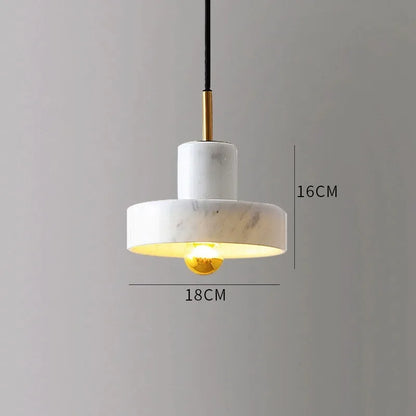 Natural Marble Stone Pendant Lamp – Postmodern Sculptural Hanging Light in Black, Dark Green or White Marble for Dining