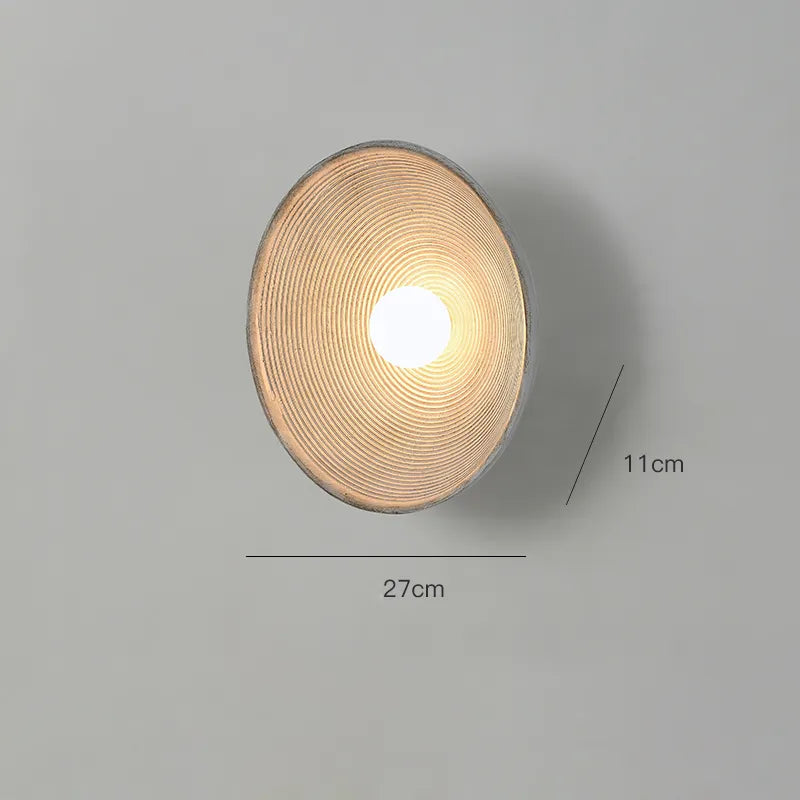 Rustic Handcrafted Wood-Look Circular Wall Sconce – LED Bulb Included, Warm or Cool White Wall Light for Bedroom & Dining