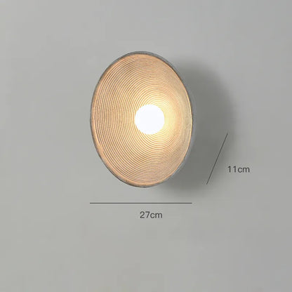 Rustic Handcrafted Wood-Look Circular Wall Sconce – LED Bulb Included, Warm or Cool White Wall Light for Bedroom & Dining