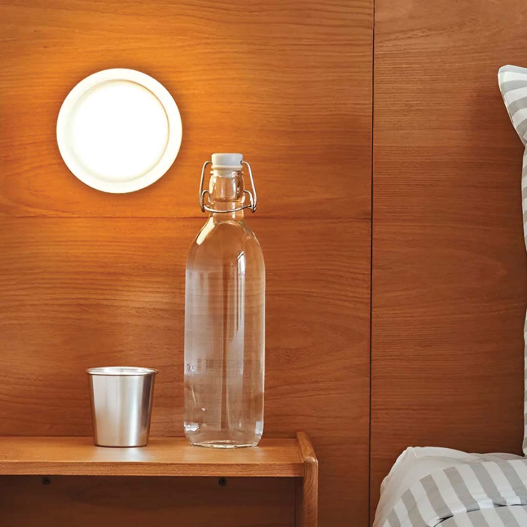 Solaria Modern LED Wall Sconce – Metal & Glass Wall Light with Adjustable 3000K to 6000K Color in White, Smoke Grey or Amber