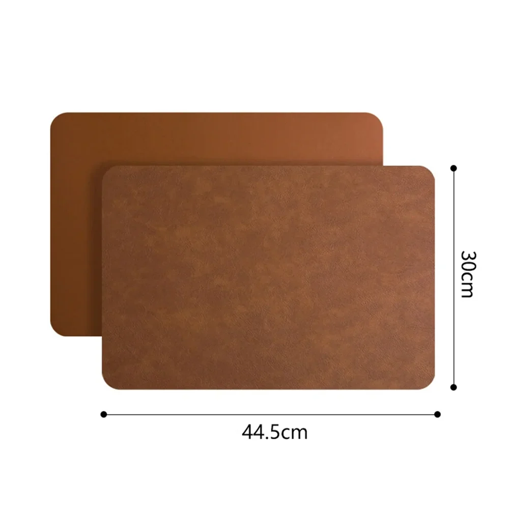 DuoMat Double-Sided Faux Leather Placemats – Heat-Resistant Waterproof PU Leather Table Mats, Set of 4 or 6, 7 Colors