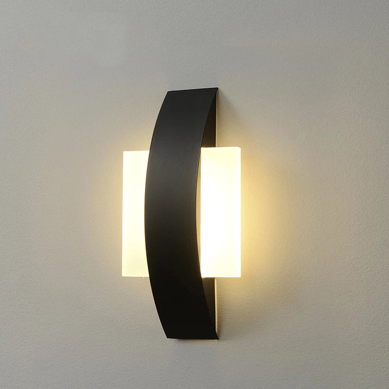 Modern Acrylic Sphere Wall Lamp – Minimalist Nordic Geometric Iron Panel LED Sconce, Round or Square, Warm or White Light