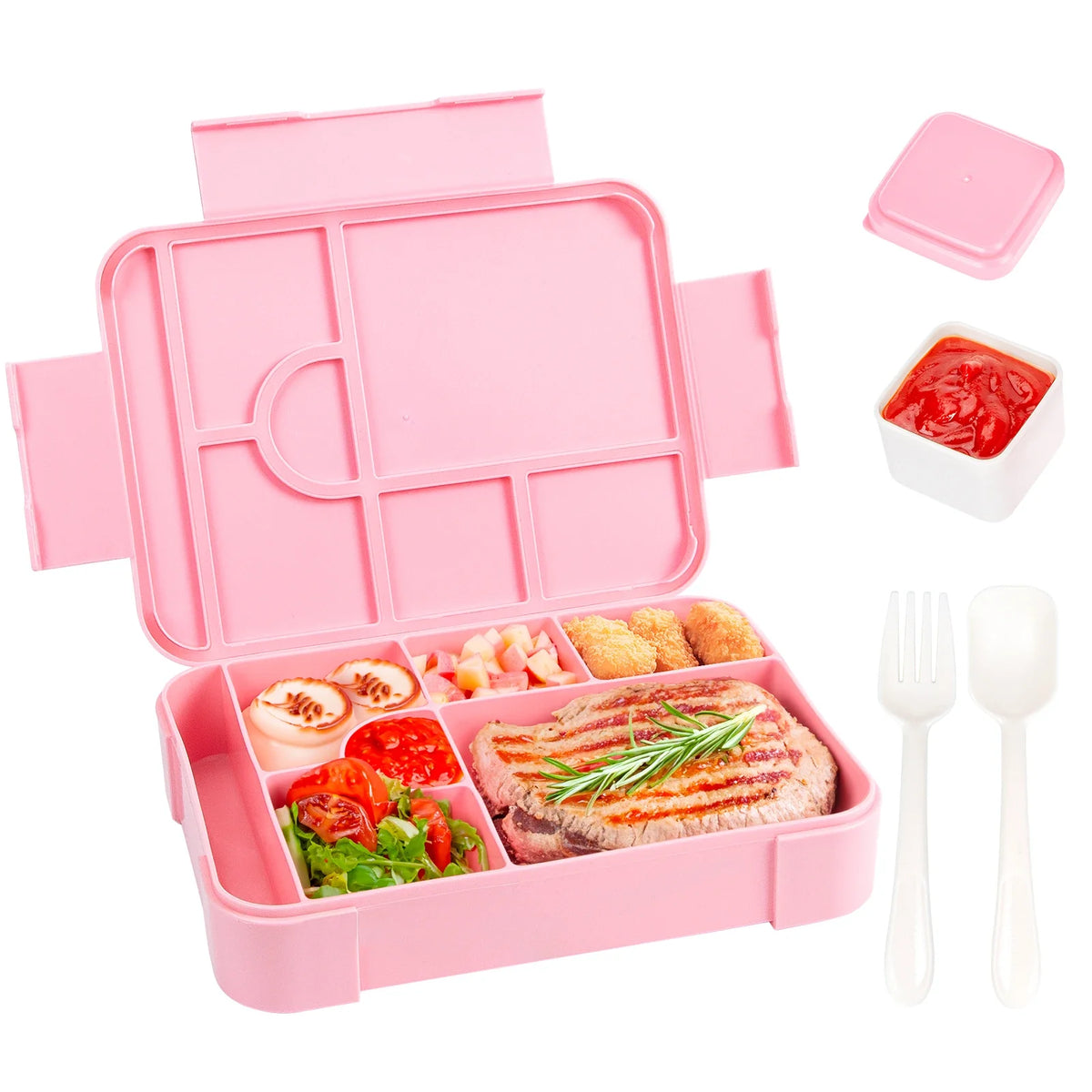 BentoMax 1330ml Large Leakproof Bento Lunch Box – 7-Section Microwave-Safe Food Container for School, Work & Travel, 7 Colors
