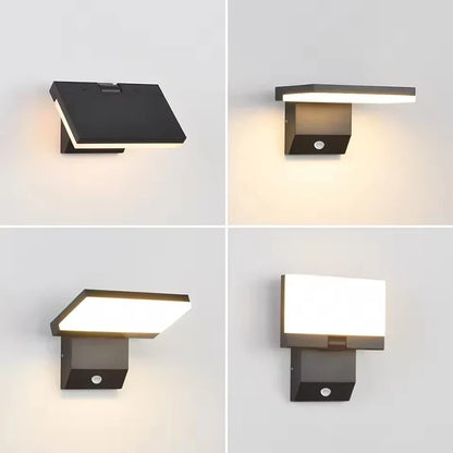LumiFold Outdoor LED Wall Light – IP65 Waterproof 18W Foldable Security Light with Optional PIR Motion Sensor, Black or White
