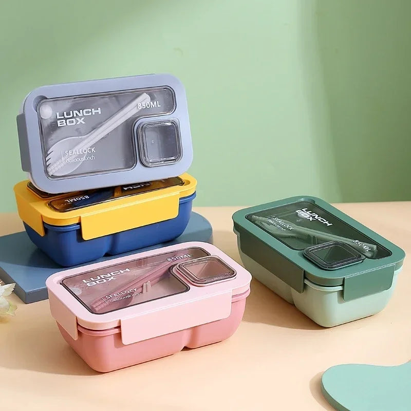 BentoGo Leak-Proof Bento Lunch Box with Cutlery – Microwave & Dishwasher Safe Food Container, 850 or 1100 ml, 4 Colors