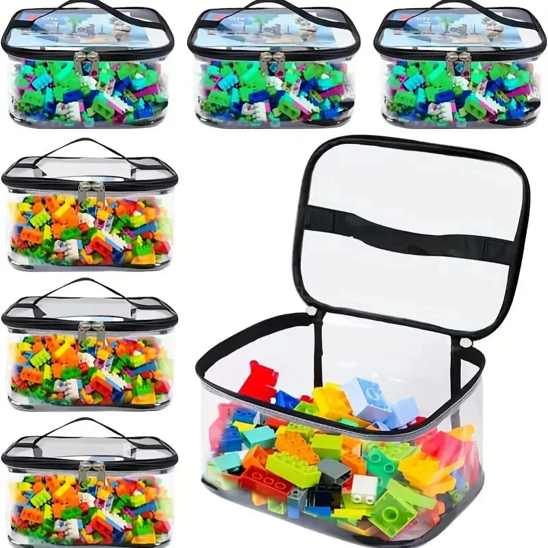 Transparent Mesh Toy Storage Bag – Large-Capacity Clear Organizer for Toys, Puzzles & Building Blocks, Set of 2 or 6