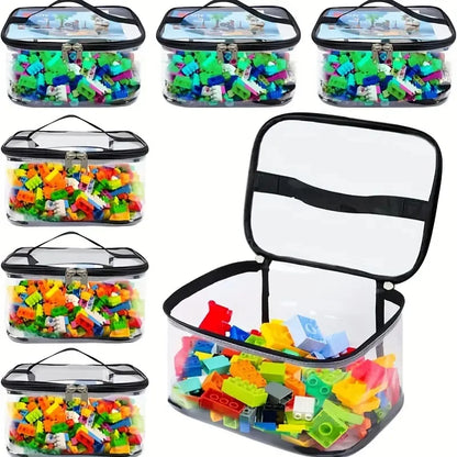 Transparent Mesh Toy Storage Bag – Large-Capacity Clear Organizer for Toys, Puzzles & Building Blocks, Set of 2 or 6