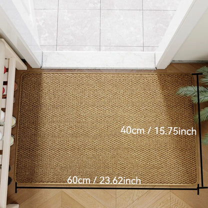 Faux Jute Outdoor Doormat – Non-Slip Rubber Backed Natural Woven Entrance Rug in Grey, White or Brown, 3 Sizes