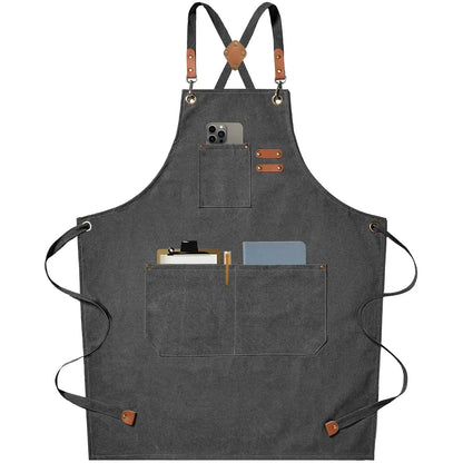 ProWear Premium Canvas Kitchen Apron – Heavy-Duty Unisex Chef, Barista & Workwear Utility Apron with Adjustable Straps