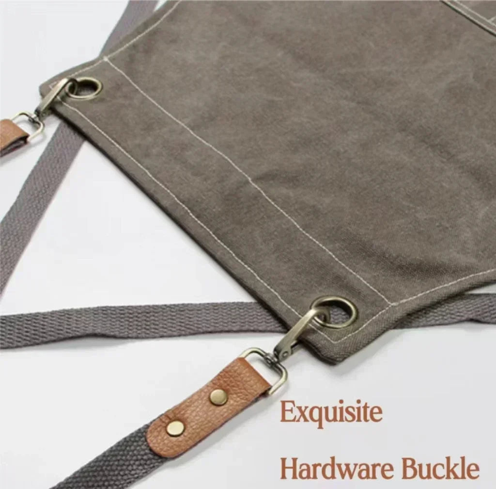ProWear Premium Canvas Kitchen Apron – Heavy-Duty Unisex Chef, Barista & Workwear Utility Apron with Adjustable Straps