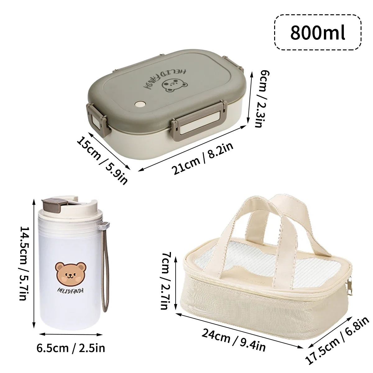 FreshMate Portable Bento Lunch Box – 3 Removable Leak-Proof Compartments with Side Locks, Meal Prep Container in White or Grey