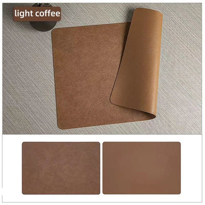 DuoMat Double-Sided Faux Leather Placemats – Heat-Resistant Waterproof PU Leather Table Mats, Set of 4 or 6, 7 Colors