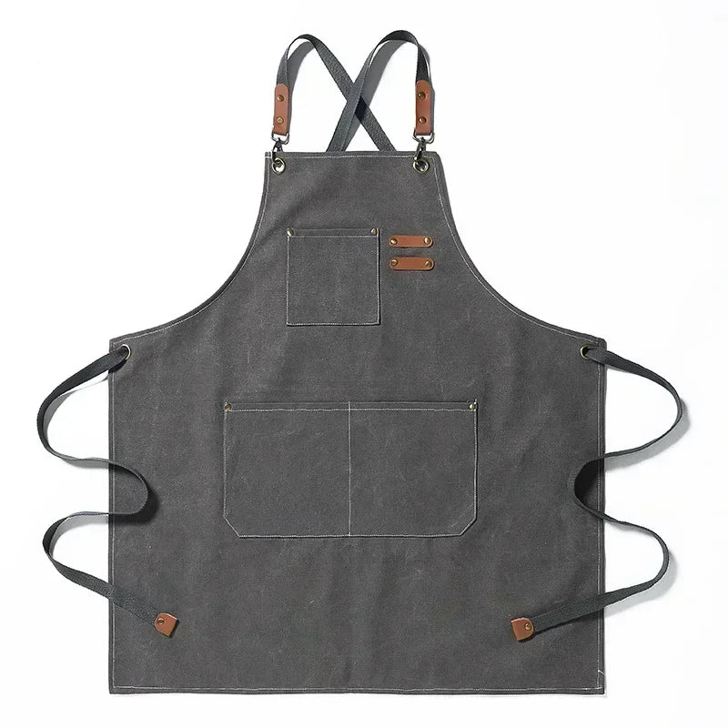 ProWear Premium Canvas Kitchen Apron – Heavy-Duty Unisex Chef, Barista & Workwear Utility Apron with Adjustable Straps