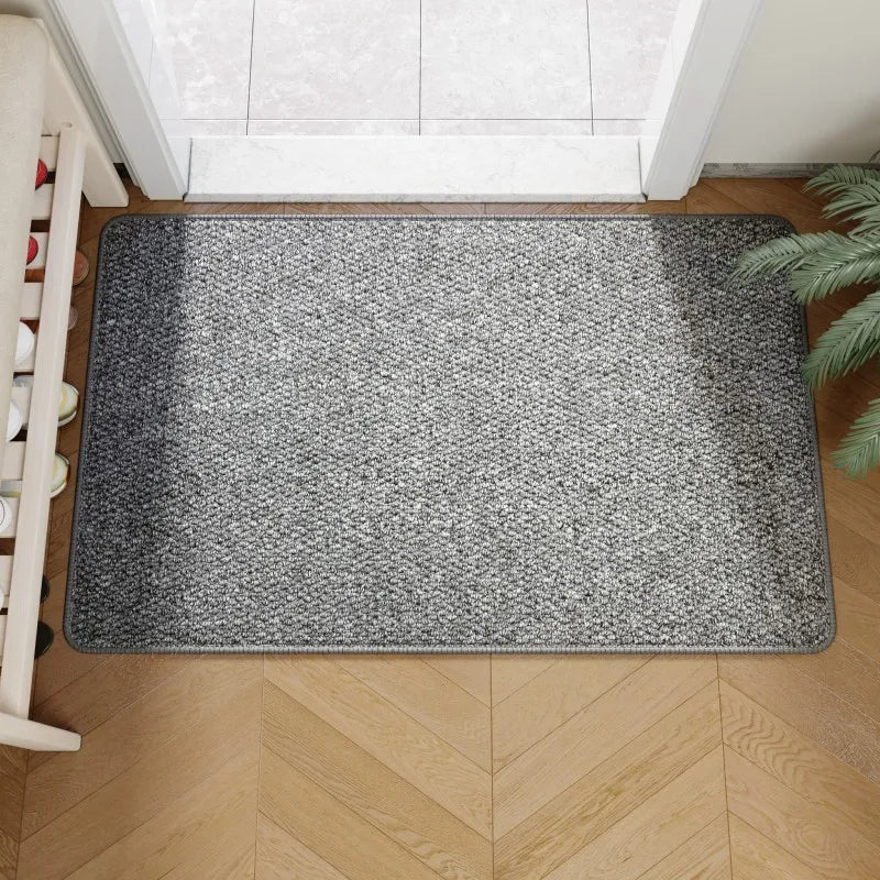 Faux Jute Outdoor Doormat – Non-Slip Rubber Backed Natural Woven Entrance Rug in Grey, White or Brown, 3 Sizes
