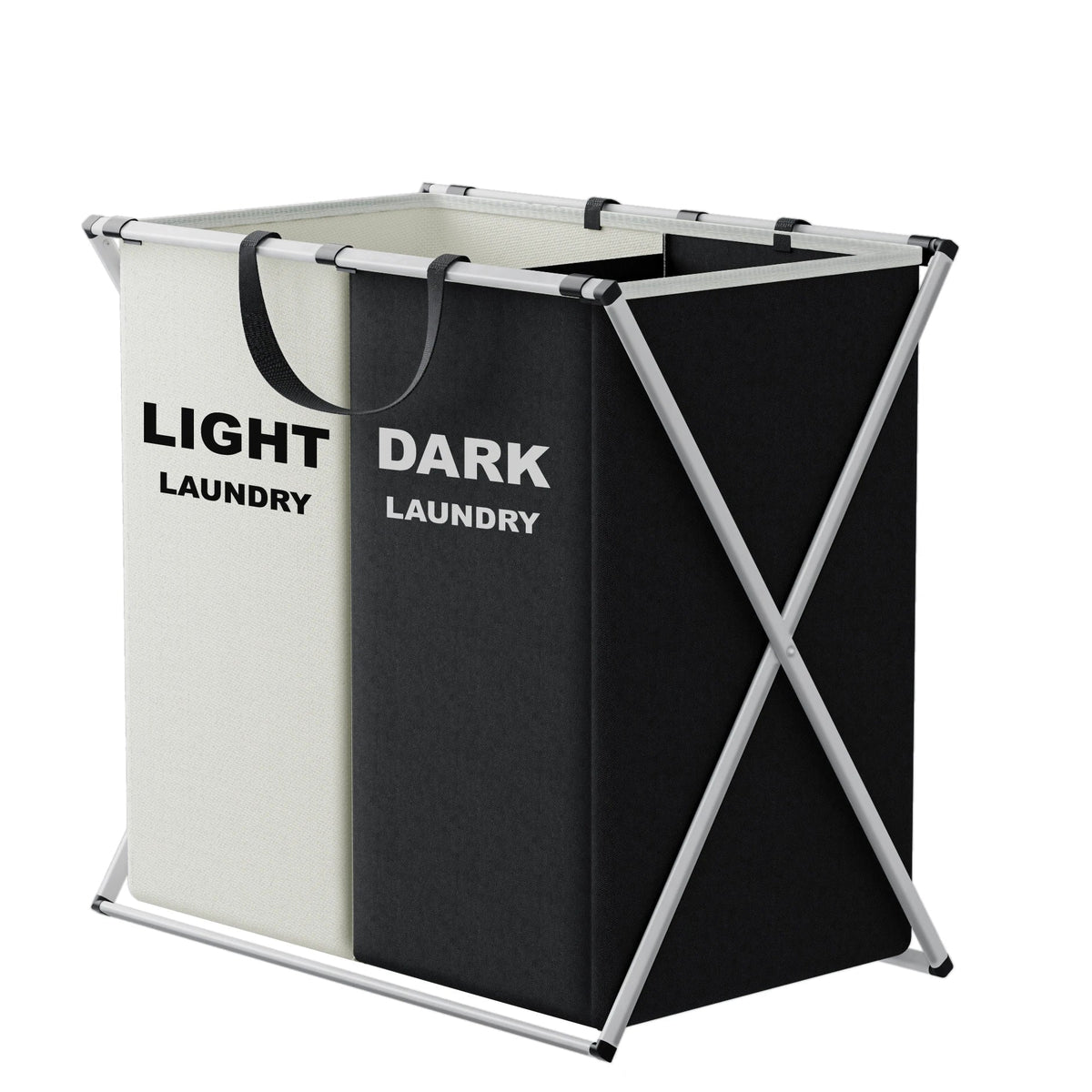 TriSort Multi-Compartment Laundry Hamper – Foldable 2 or 3 Section Clothes Sorter with Oxford Fabric & Aluminum Frame