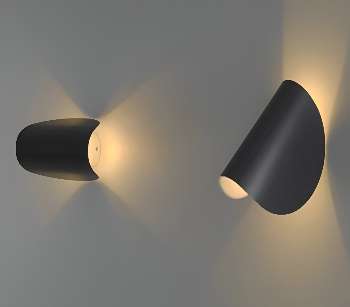 Twist Adjustable LED Wall Light – Modern Geometric Rotating Metal Wall Lamp in Black, White, Blue or Red for Bedside Reading
