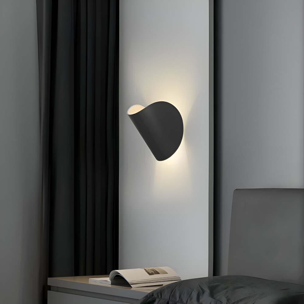 Twist Adjustable LED Wall Light – Modern Geometric Rotating Metal Wall Lamp in Black, White, Blue or Red for Bedside Reading