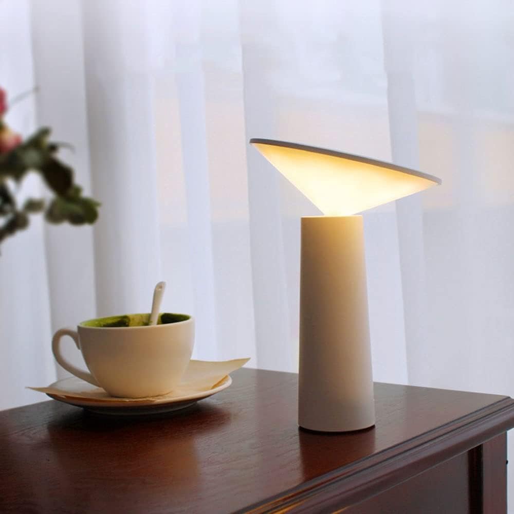 Aurora Cone Dimmable Table Lamp – Modern Designer Desk Lamp with 360° Rotating Tilting Shade for Bedroom & Home Office