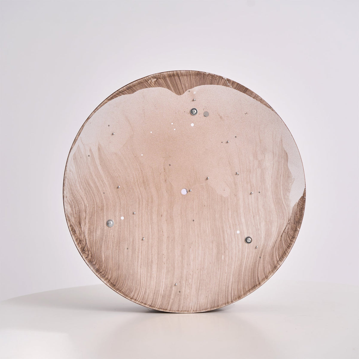 Vaako Walnut Finish LED Ceiling Lamp – Realistic Wood-Grain Flush Mount Light, 40 or 50 cm, Warm or Cool White