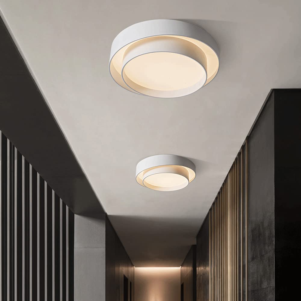 Modern Nordic Round LED Ceiling Light – Minimalist Flush Mount Fixture in Black or White, 40 to 60 cm for Living Room & Bedroom