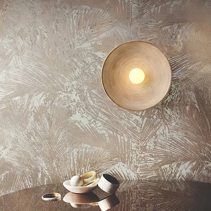Rustic Handcrafted Wood-Look Circular Wall Sconce – LED Bulb Included, Warm or Cool White Wall Light for Bedroom & Dining