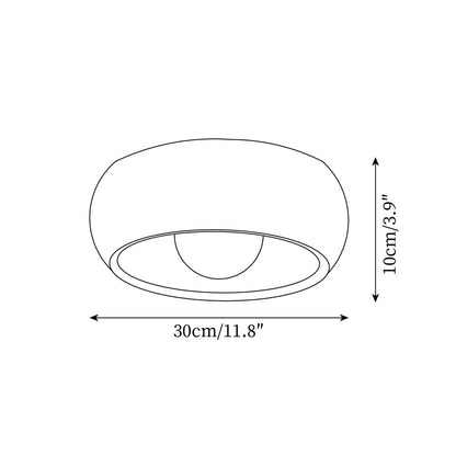 Albanora Modern Minimalist Wooden LED Ceiling Lamp – Low-Glare Warm White Flush Mount Light in Walnut or Natural Wood