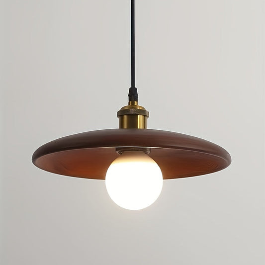 Nordic Solid Wood Pendant Light – Scandinavian Wooden Lampshade Ceiling Lamp in Walnut or Natural Wood for Dining & Kitchen