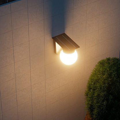 Smart Dimmable Solar Globe LED Wall Light – IP65 Outdoor Dusk-to-Dawn Sensor Wall Lamp, No Wiring for Fence, Patio & Garden